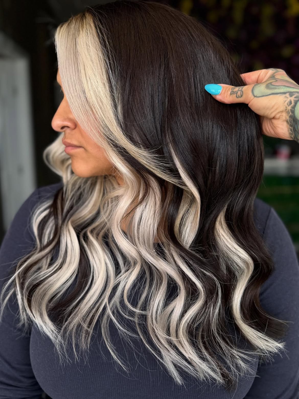 Bold Blonde Money Piece With Dark Hair
