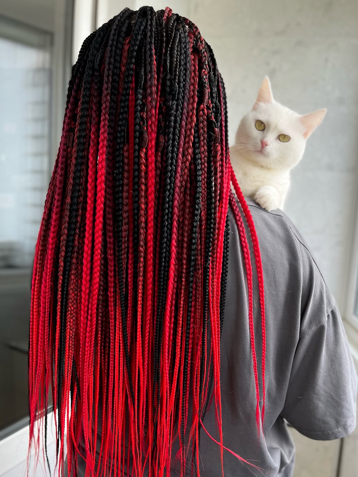 Bold Red And Black Braided Statement
