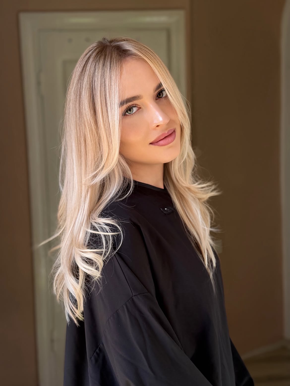 Bright Scandi Blonde With Long Face Framing Layers