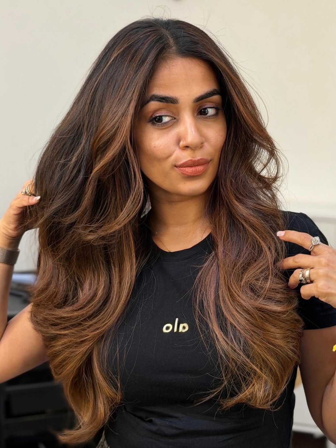 Brunette Balayage With Caramel Highlights