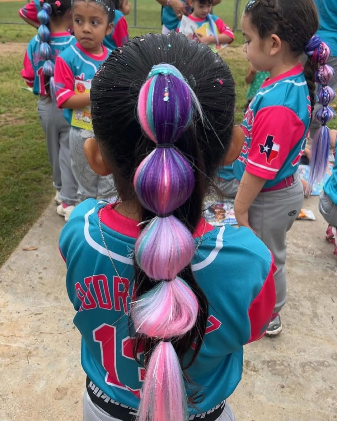 Bubble Braid With Pastel Streaks & Glitter