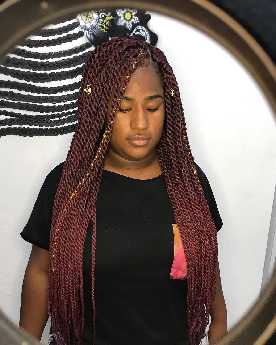 Burgundy Rope Twists With Gold Accents