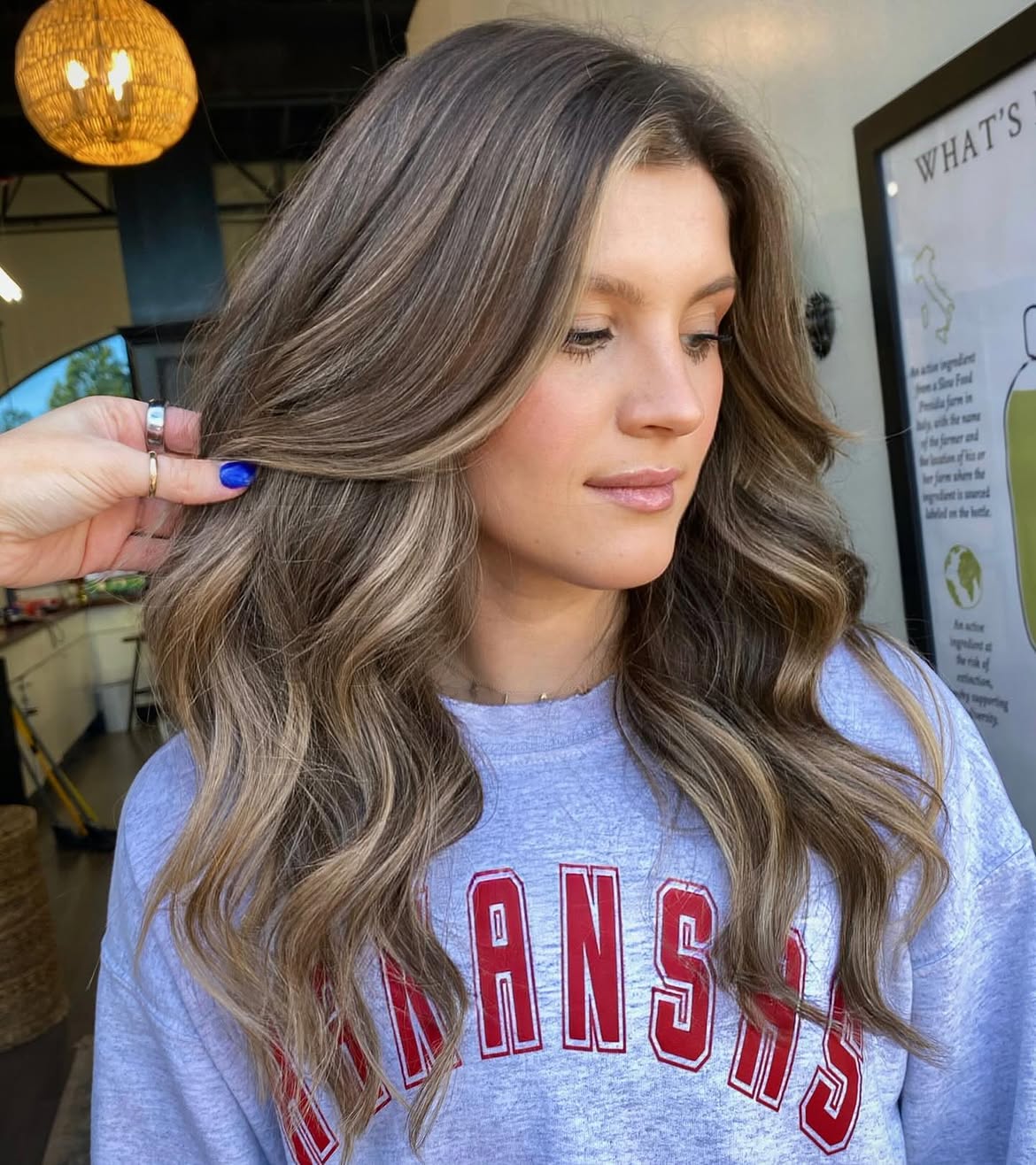 Caramel Lowlights With Beachy Waves