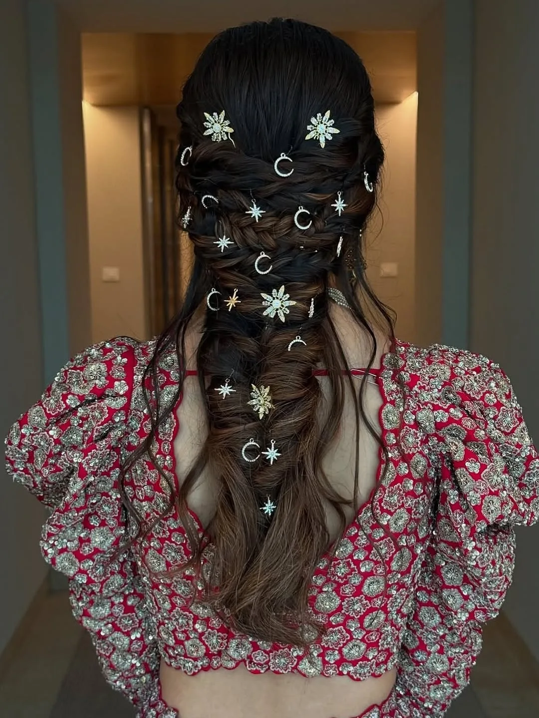 Celestial Embellished Braided Half Up Hairstyle