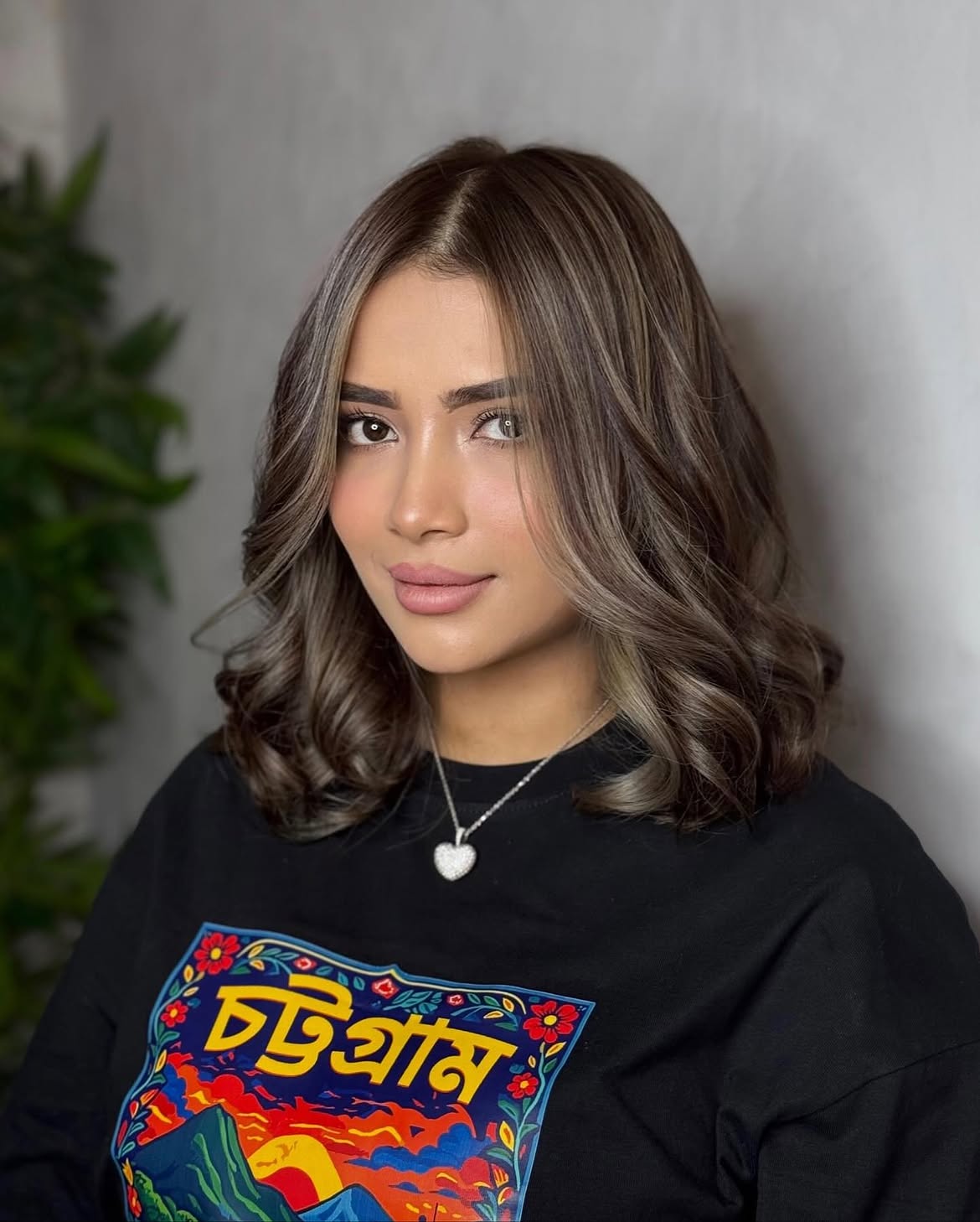 Chic Ash Brown Waves With Subtle Blonde Highlights