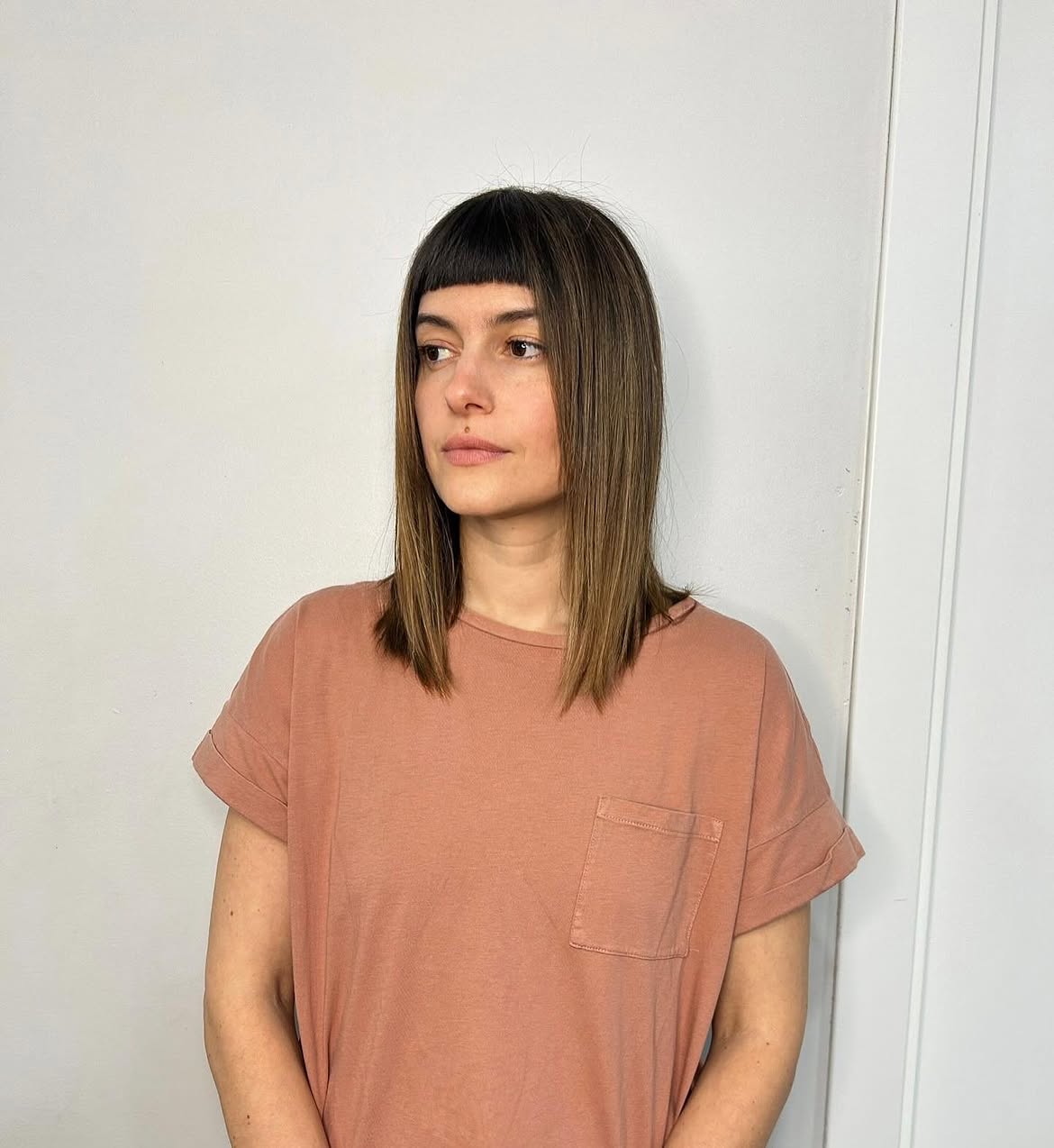Chic Baby Bangs With Collarbone Length Cut