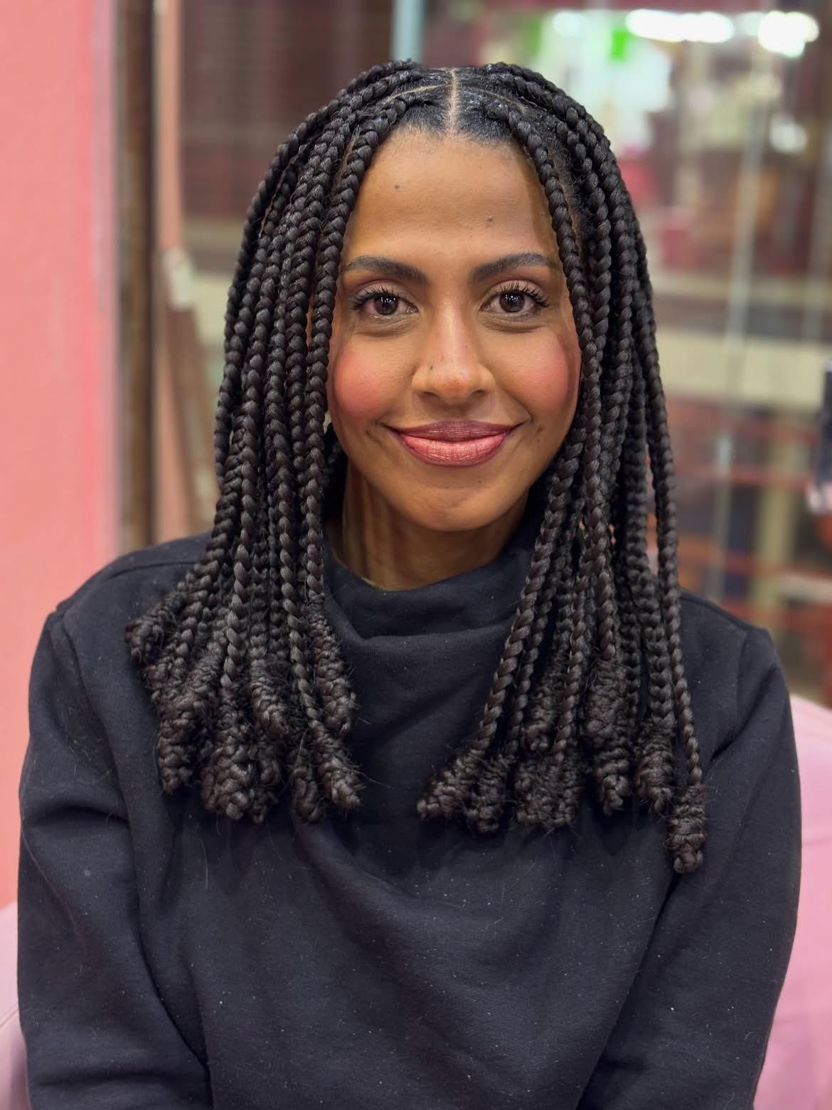 Chic Box Braids With Loose Curls