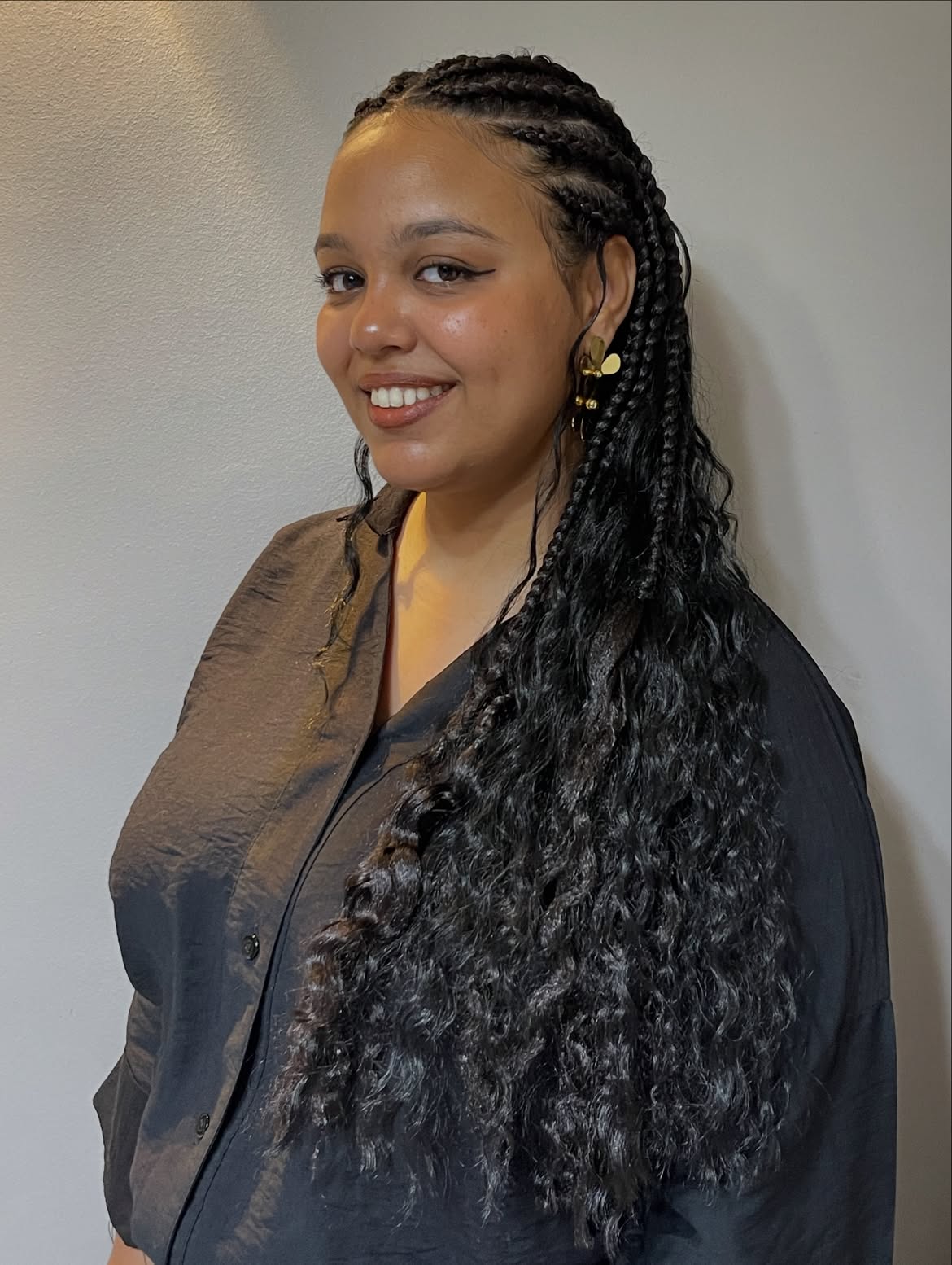 Chic Braids With Wavy Spiral Ends