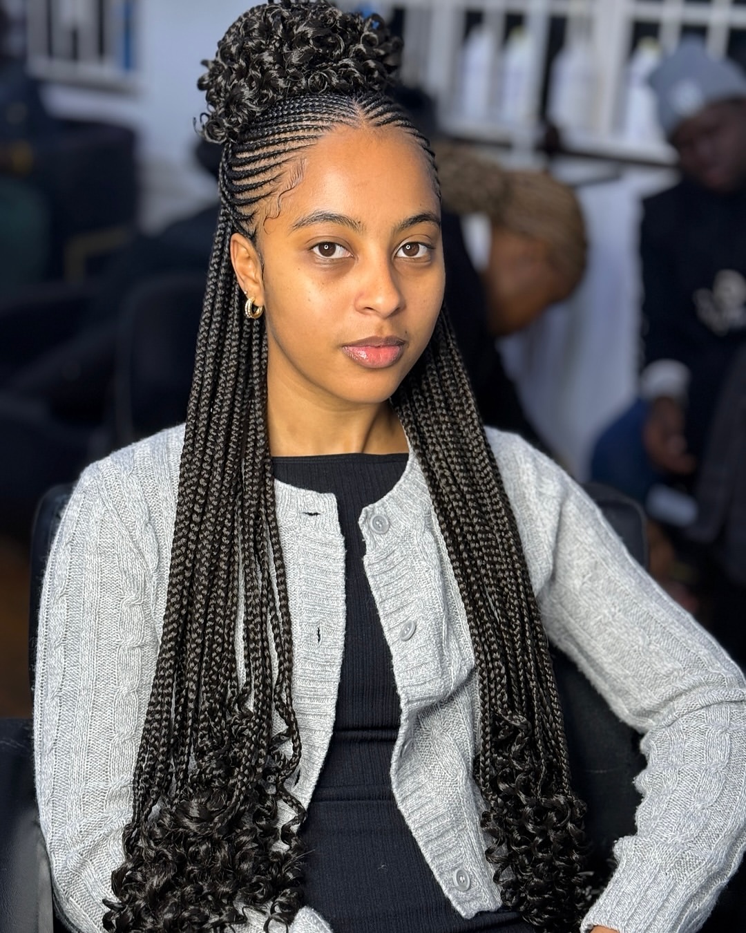 Chic Half-Up Top Knot With Medium Braids