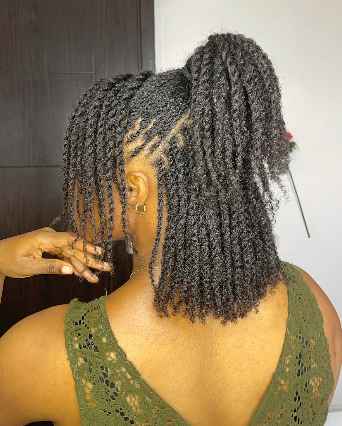Chic High Ponytail With Side Swirl Mini Twists