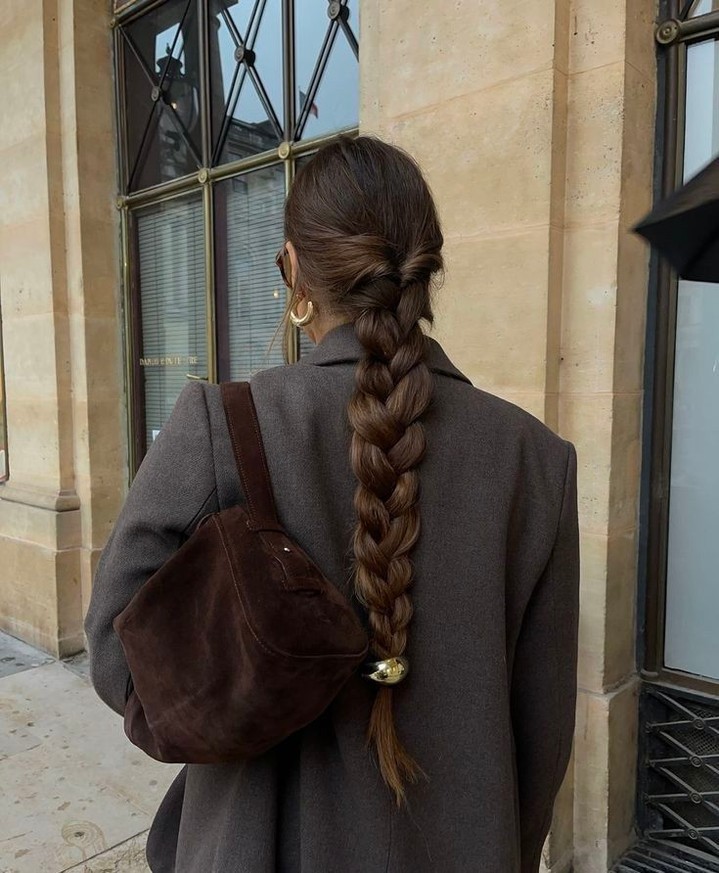 Chic Low Braided Ponytail With Gold Cuff