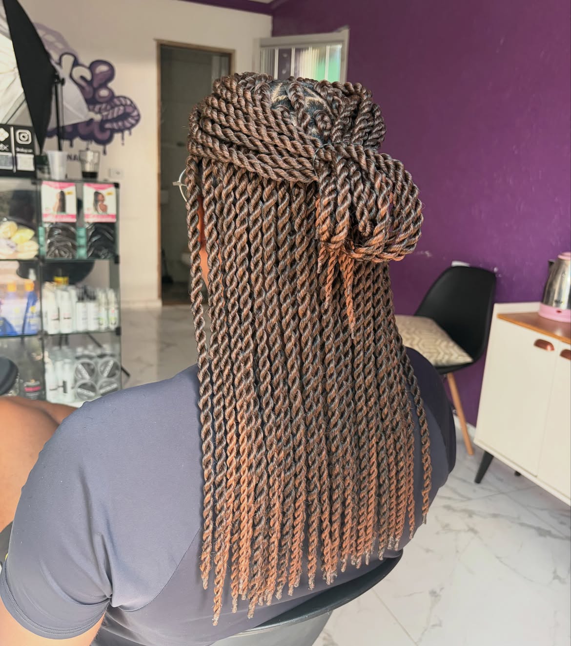 Chic Twisted Bun With Honey Brown Ombre