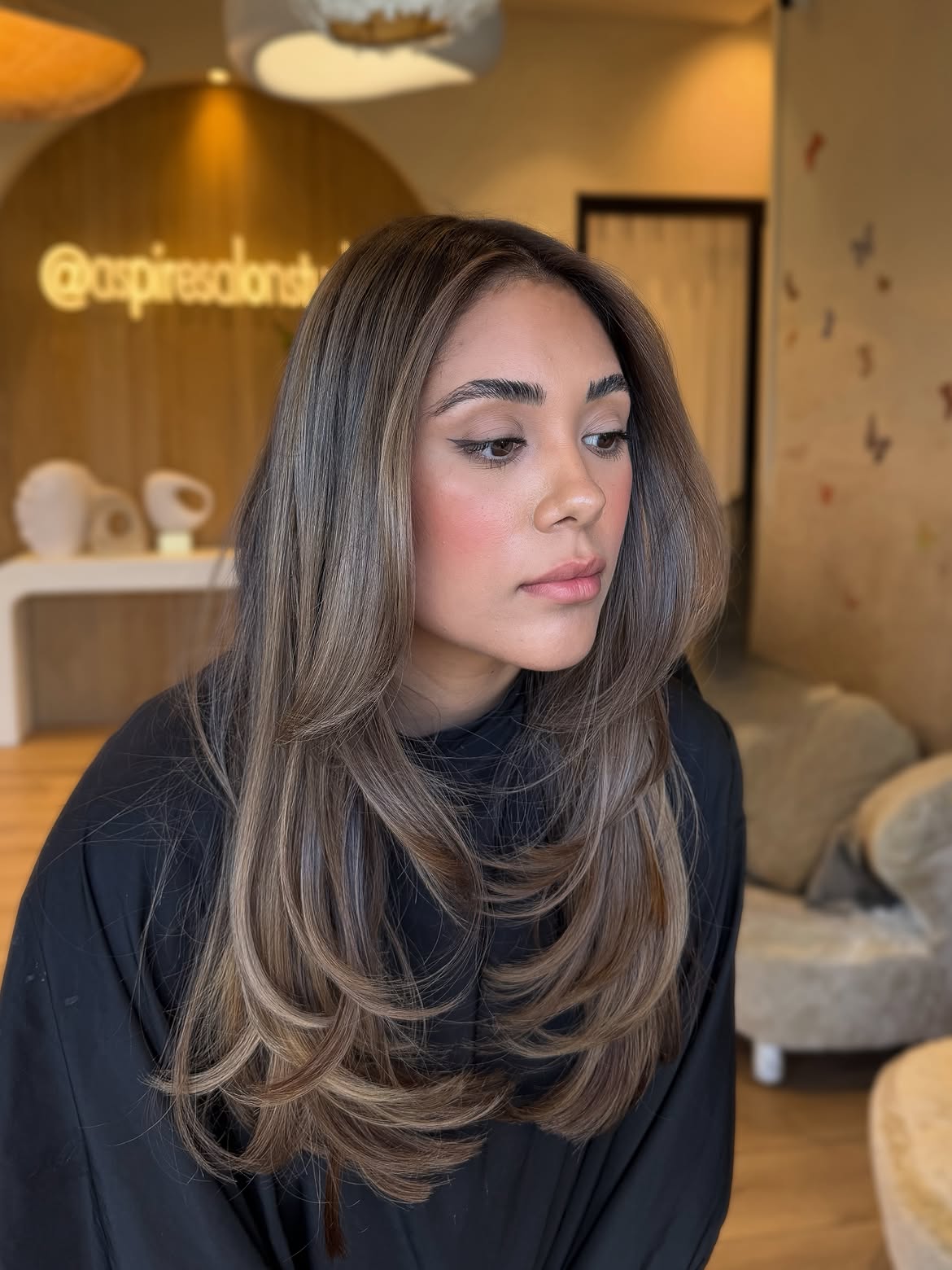 Chocolate Brunette With Creamy Blonde Face-Framing Highlights