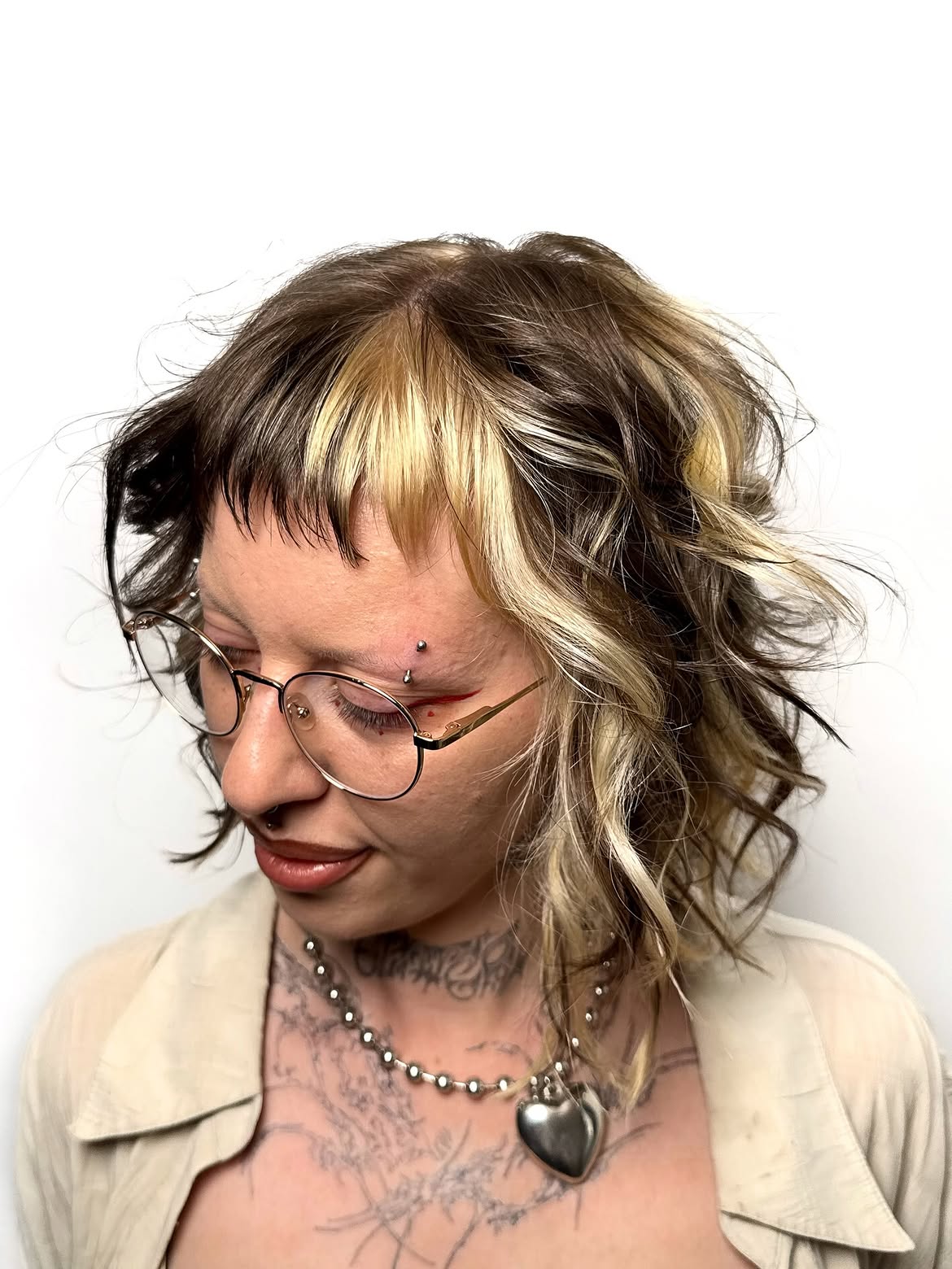 Choppy Layered Shag With Dimensional Blonde Accents