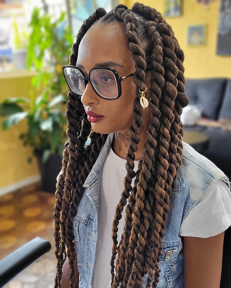 Chunky Rope Twists With Caramel Highlights