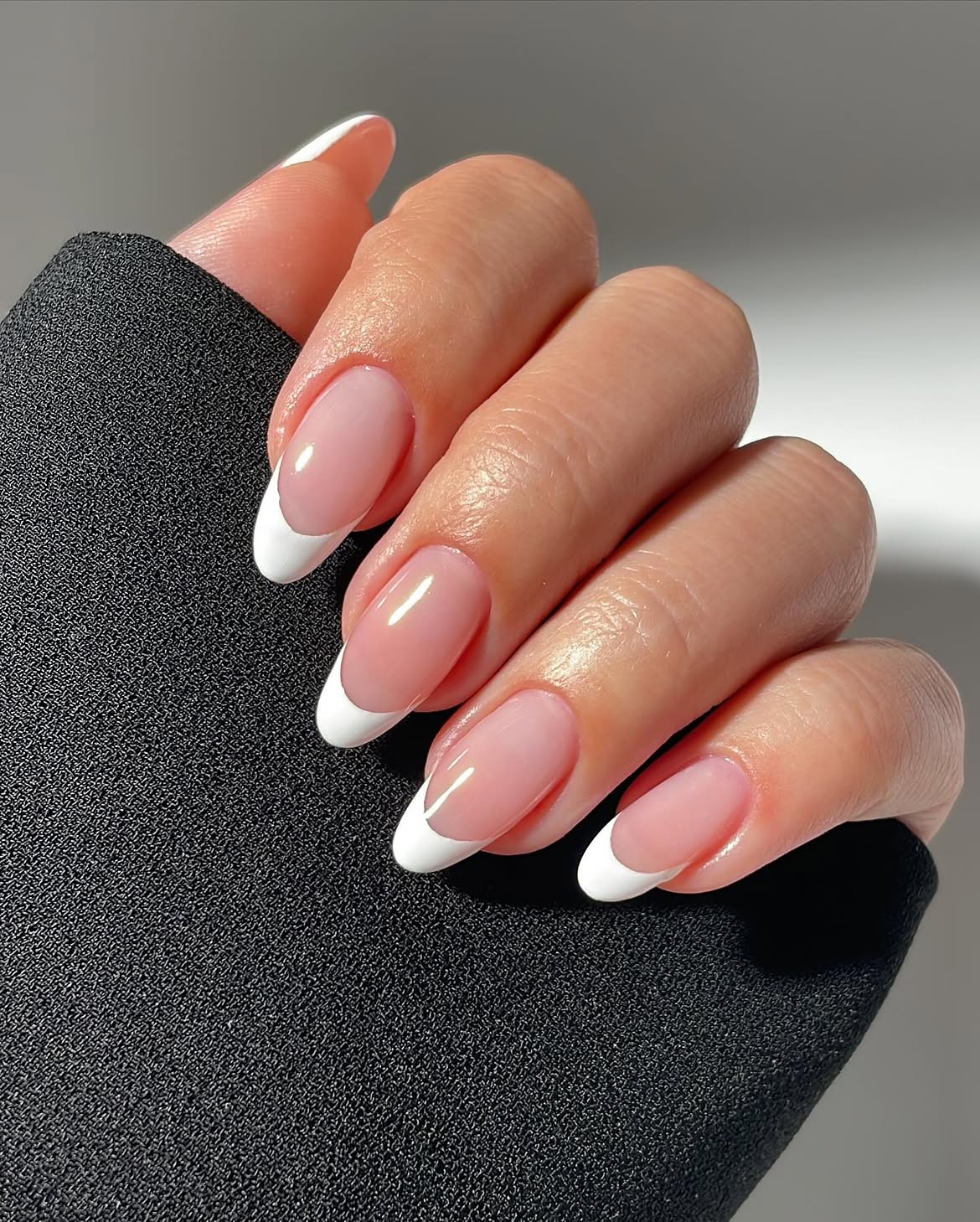 Classic Almond French Manicure