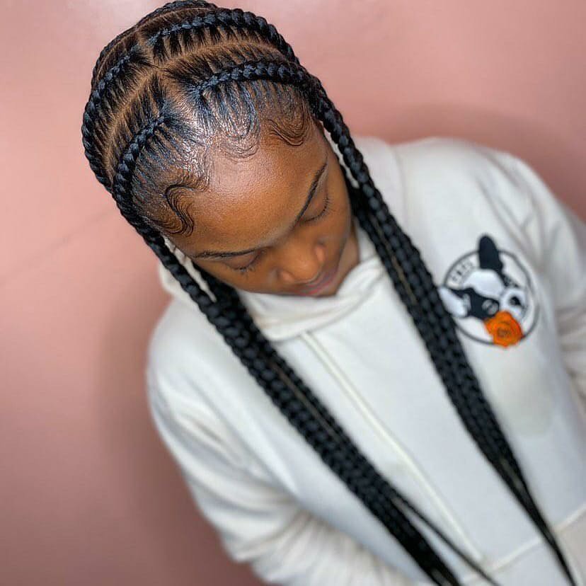 Classic Pop Smoke Braids With Laid Edges