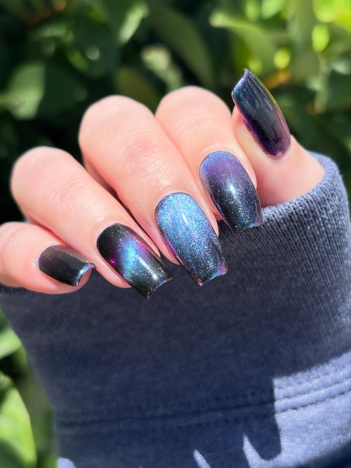 Cosmic Galaxy Magnetic Long Square Nails