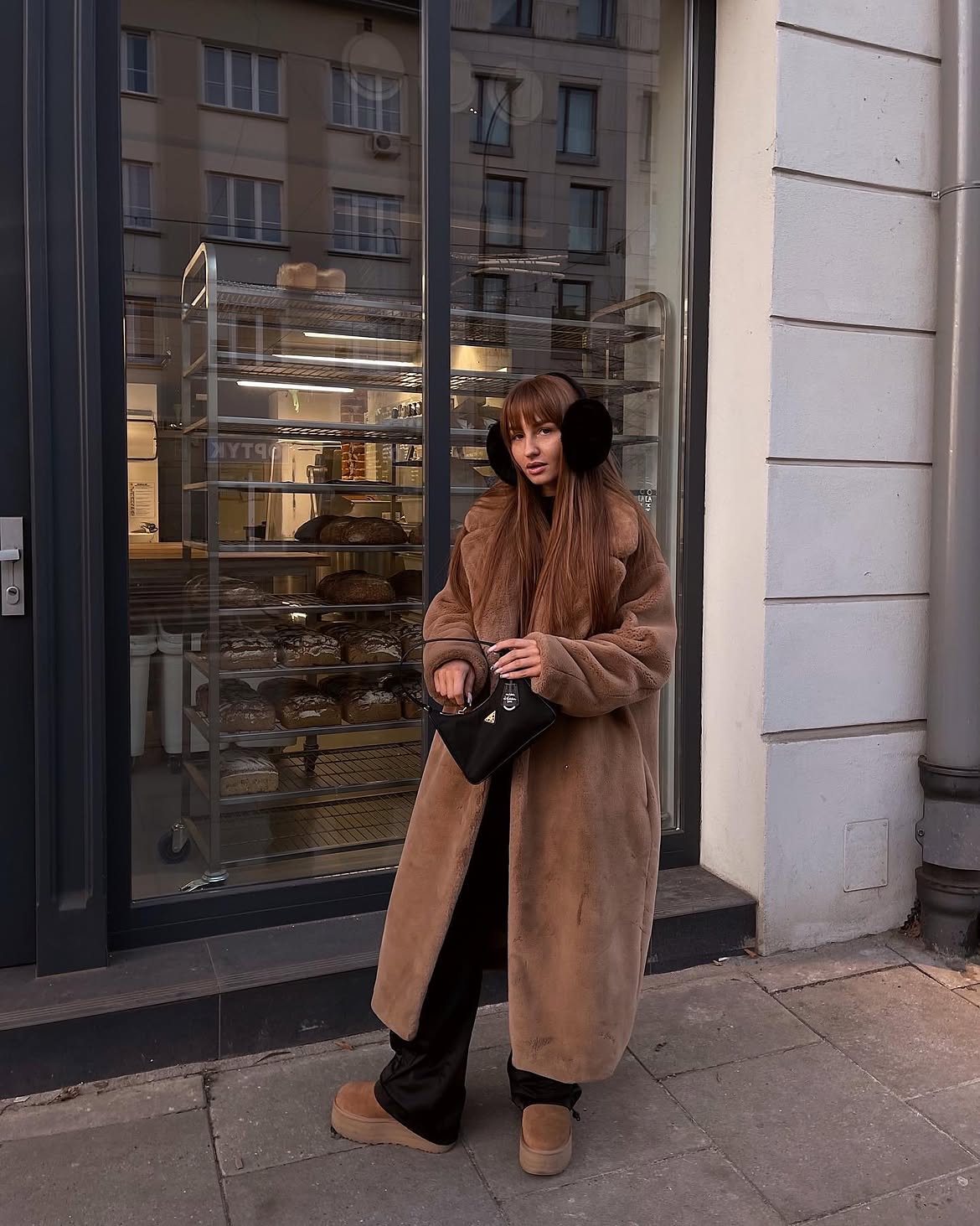 Cozy Teddy Coat With Wide Leg Trousers