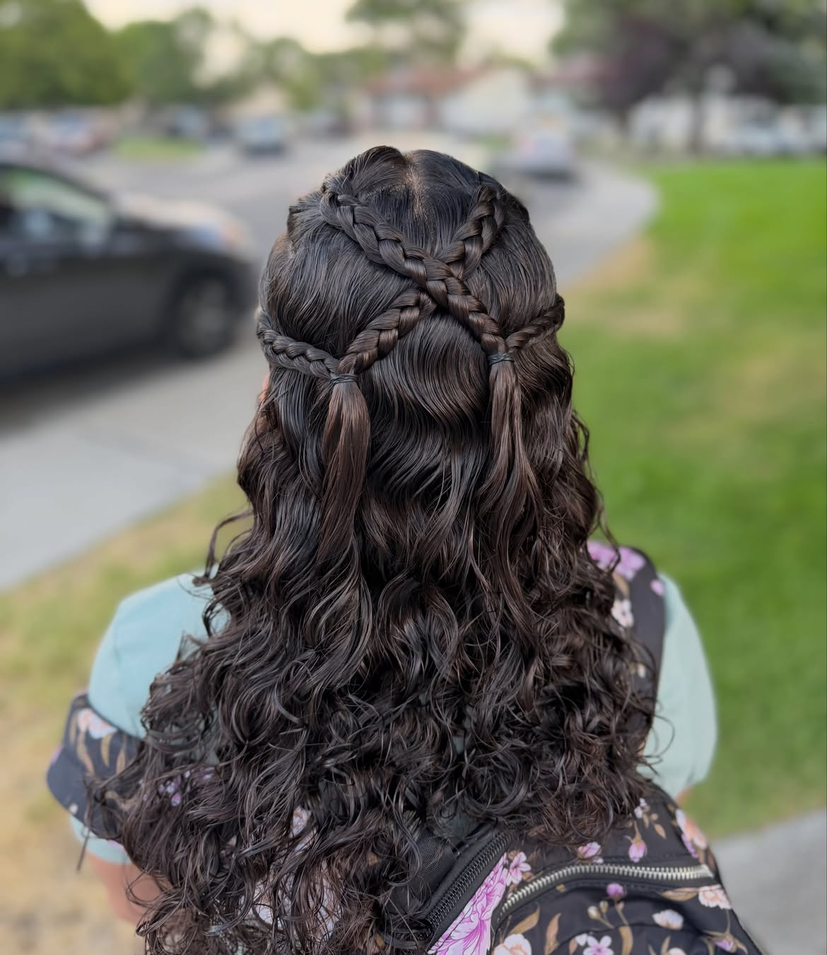 Criss Cross Braided Half Up Hairstyle