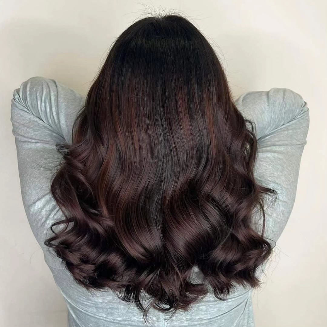 Deep Cherry Red Brown Loose Waves