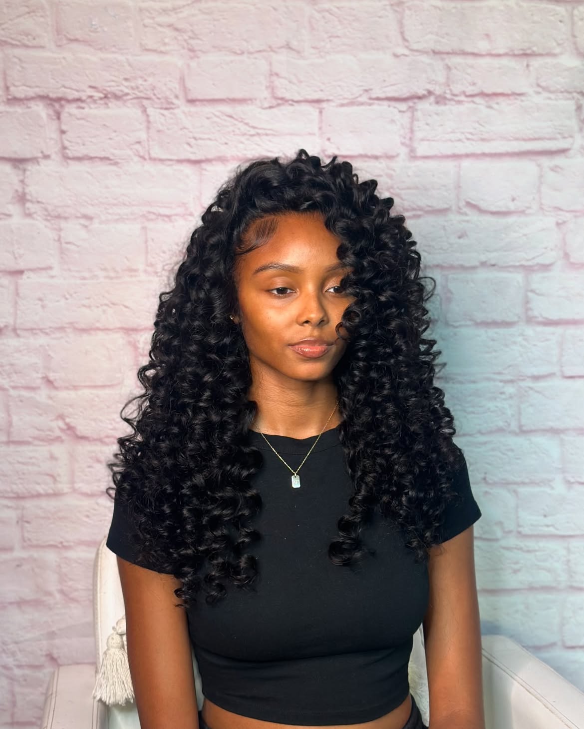 Deep Wave Crochet Hairstyle With Defined Curls