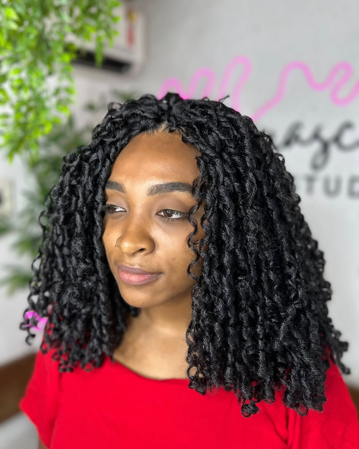 Defined Spiral Crochet Braids With Natural Texture
