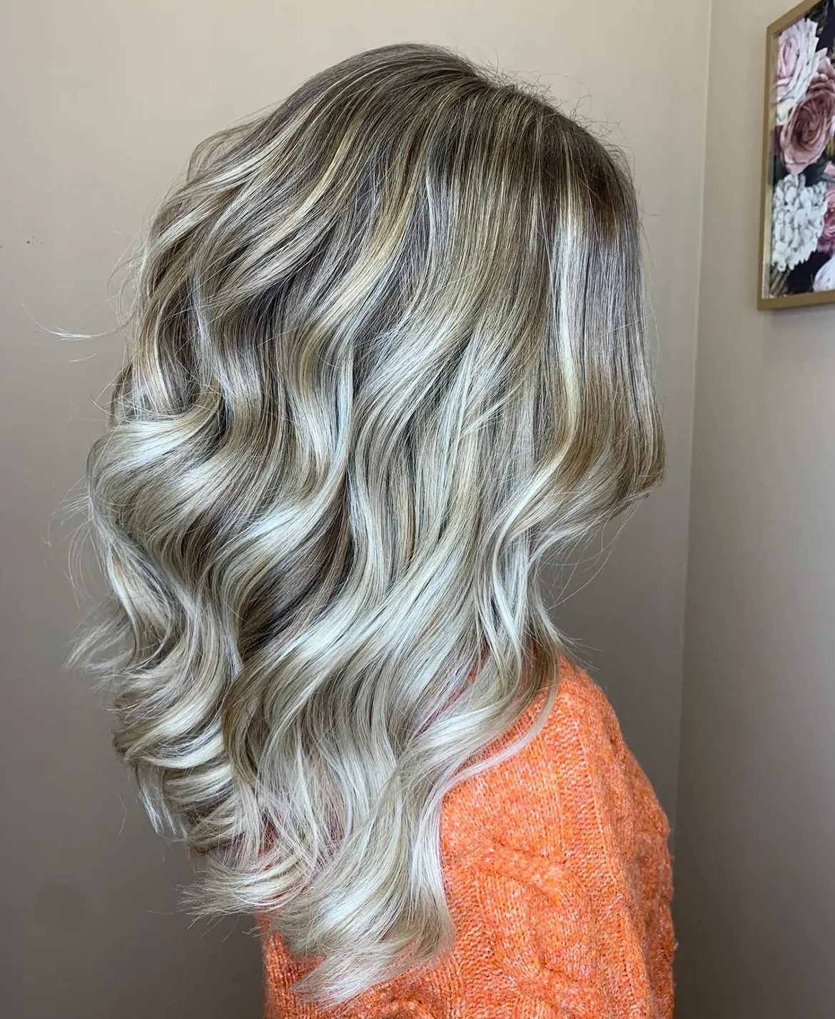 Dimensional Ash Blonde Balayage With Soft Beach Waves