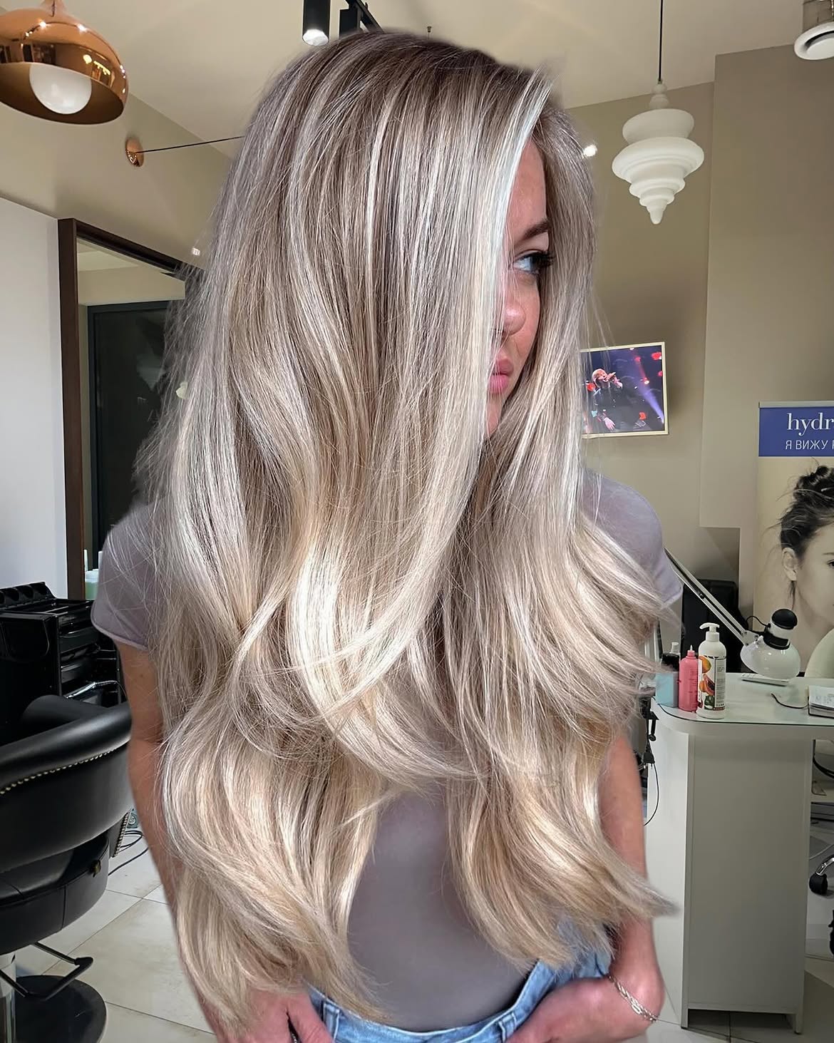 Dimensional Ash Blonde With Soft Face Framing Layers