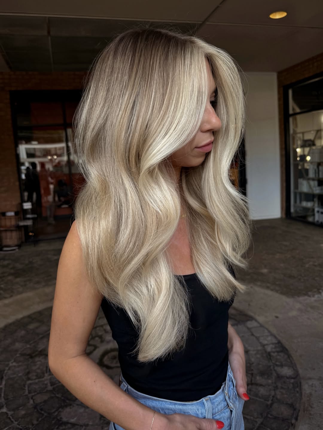 Dimensional Honey Blonde With Face Framing Layers
