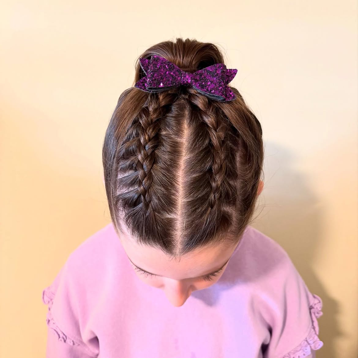 Double Dutch Braid Into High Top Knot