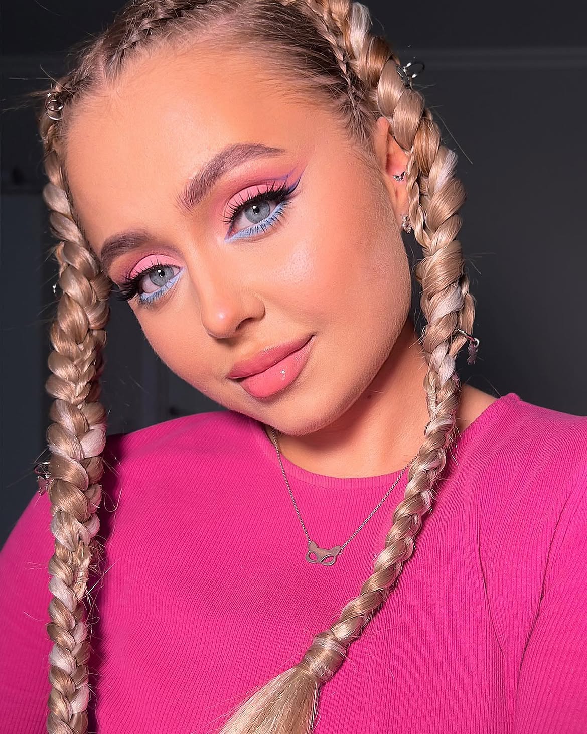 Double Dutch Braids With Silver Charms