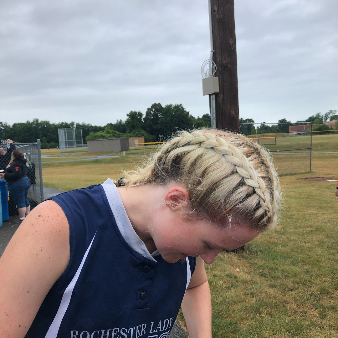 Double French Braids With Ponytail On Blonde Hair