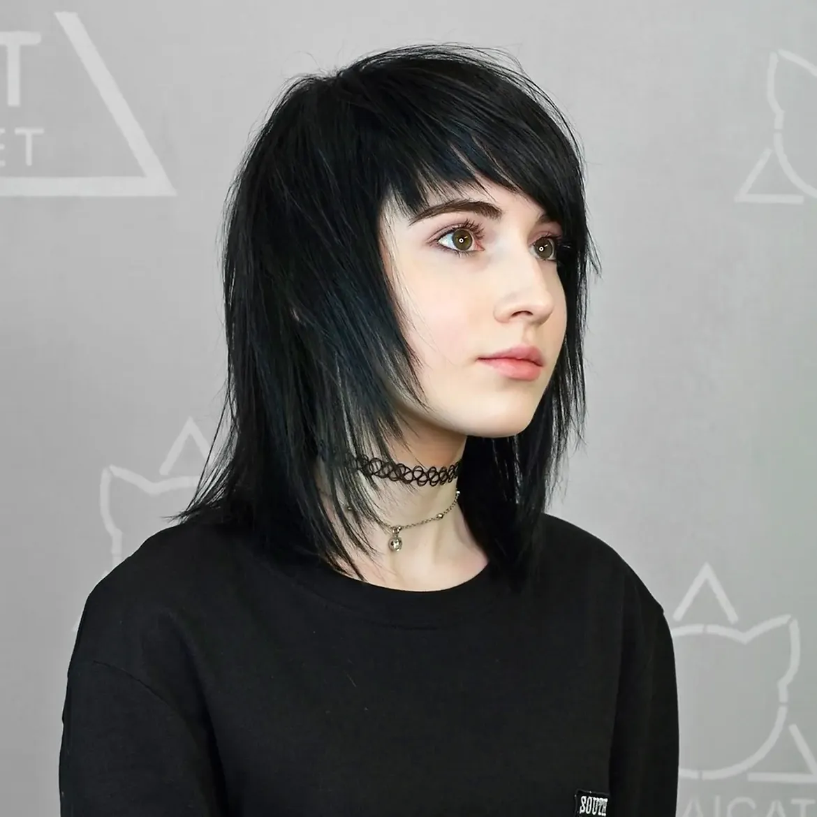 Edgy Layered Shag With Piecey Side Bangs