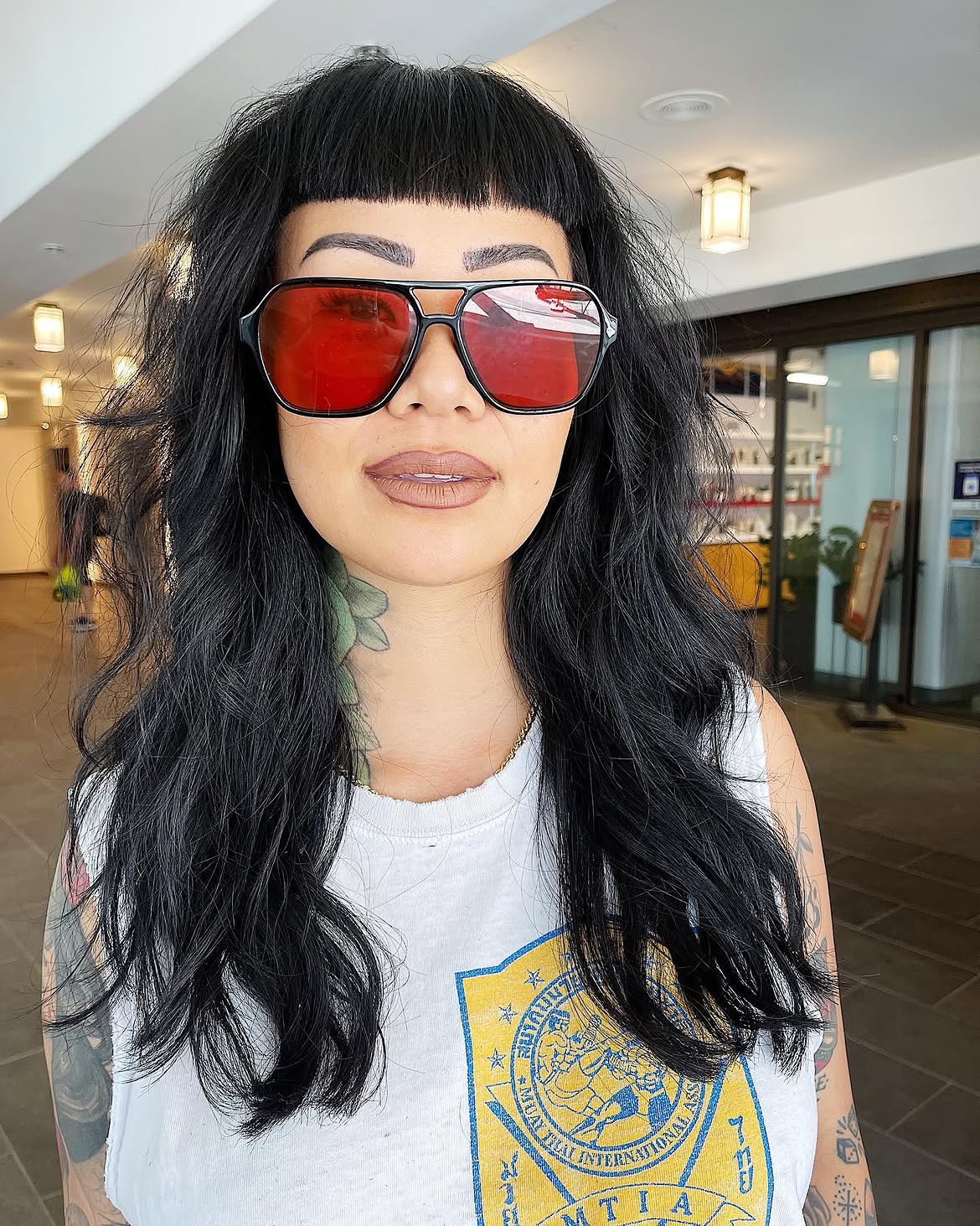 Edgy Micro Bangs With Textured Waves