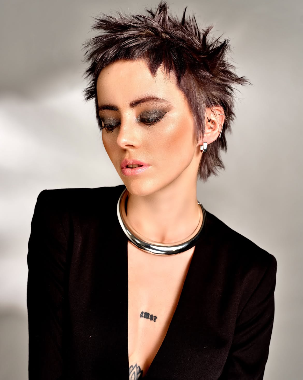 Edgy Spiky Pixie With Deep Side Part