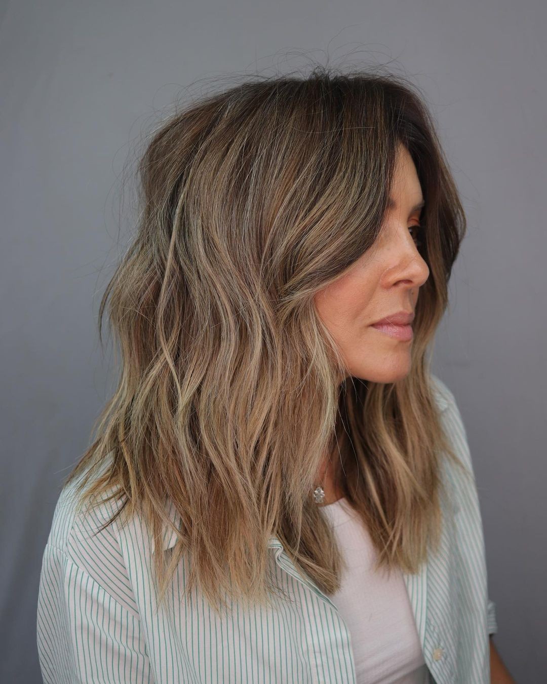 Effortless Bronde Waves With Face Framing Layers