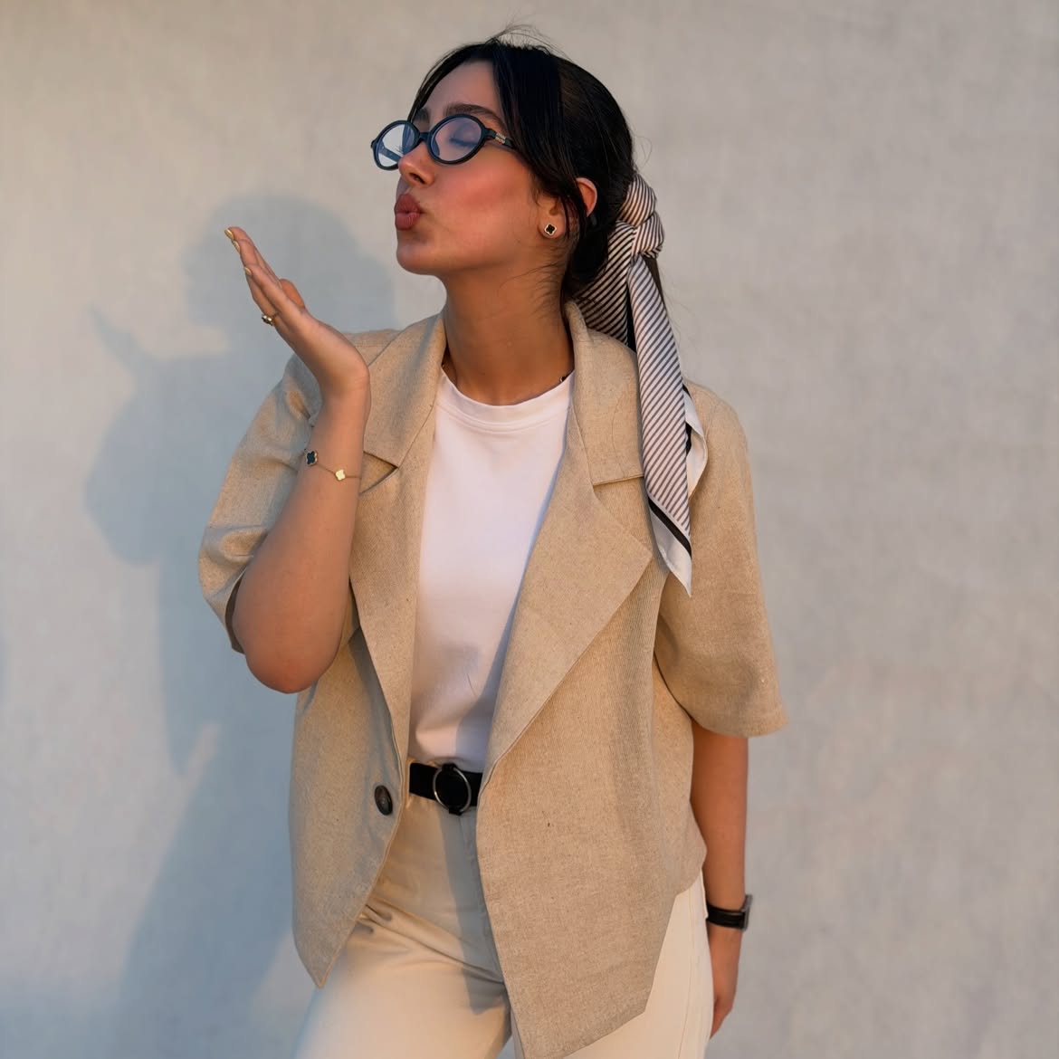 Effortless Chic Scarf Ponytail With Face-Framing Pieces