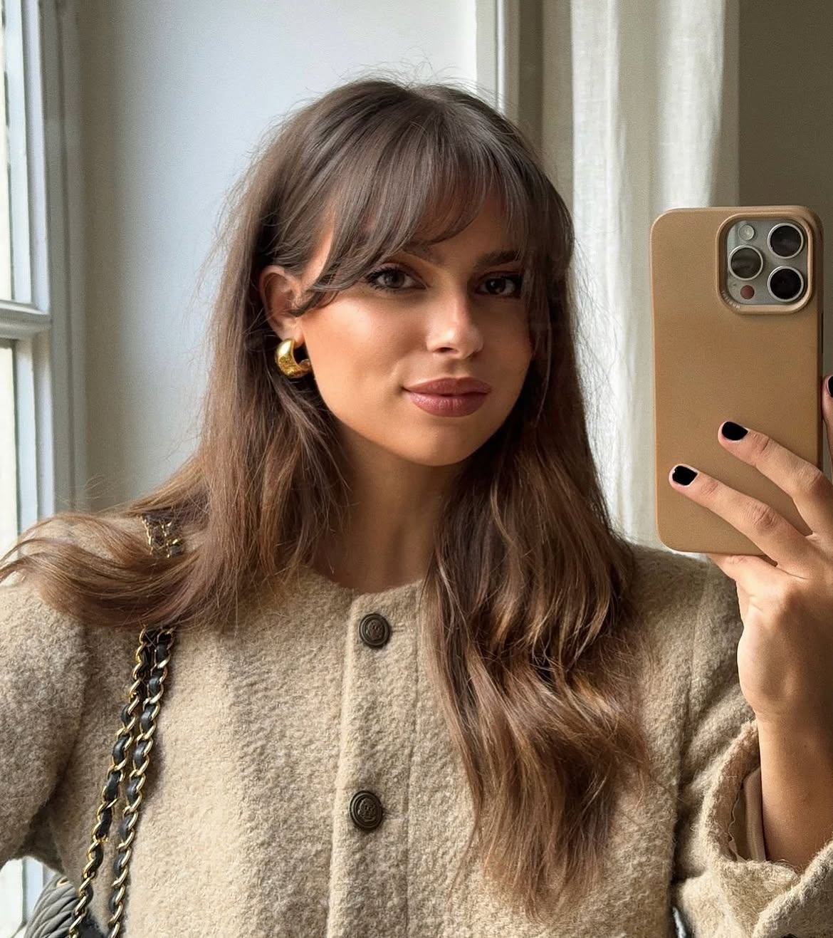 Effortless Wavy Curtain Bangs Long Hair