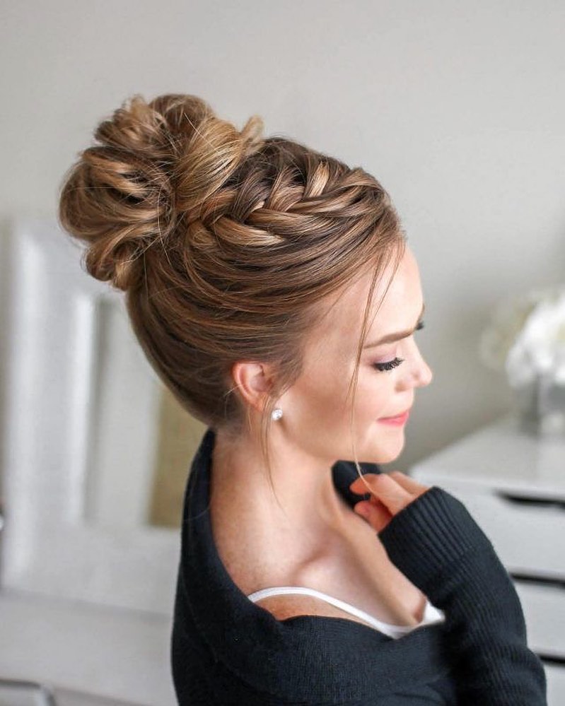 Elegant Braided Updo With Textured Bun