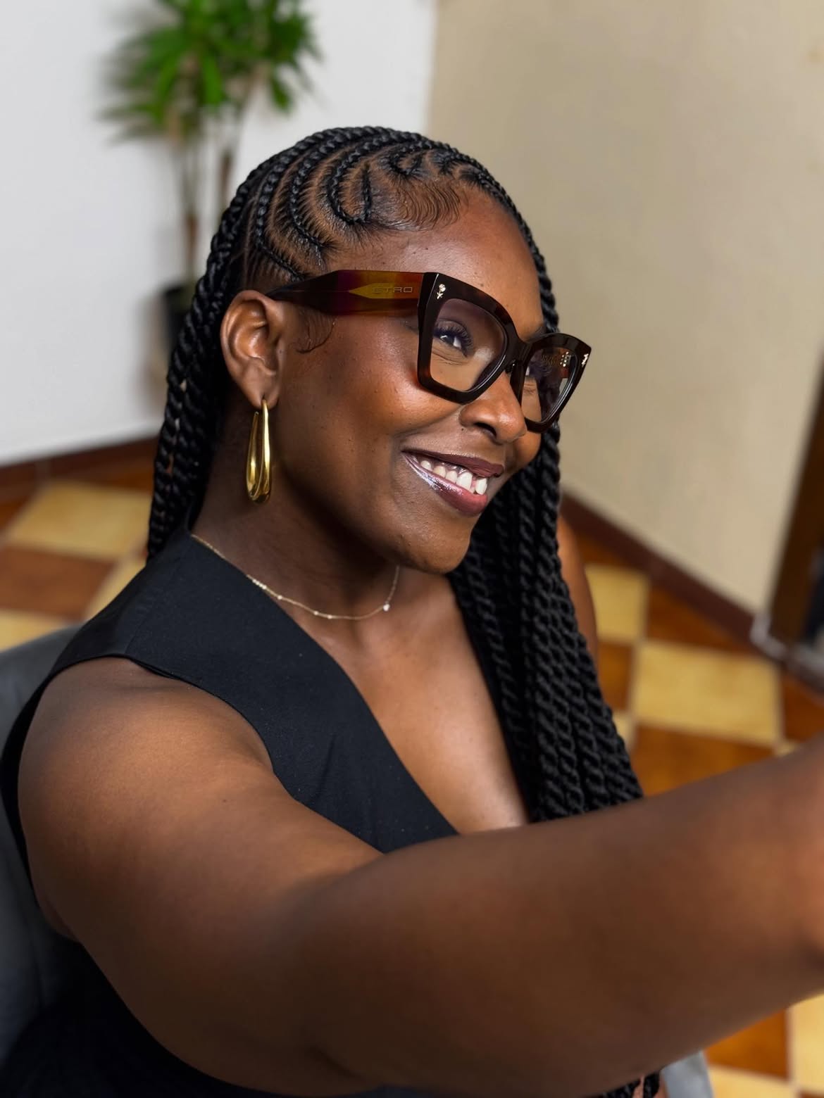 Elegant Fulani Braids With Twists