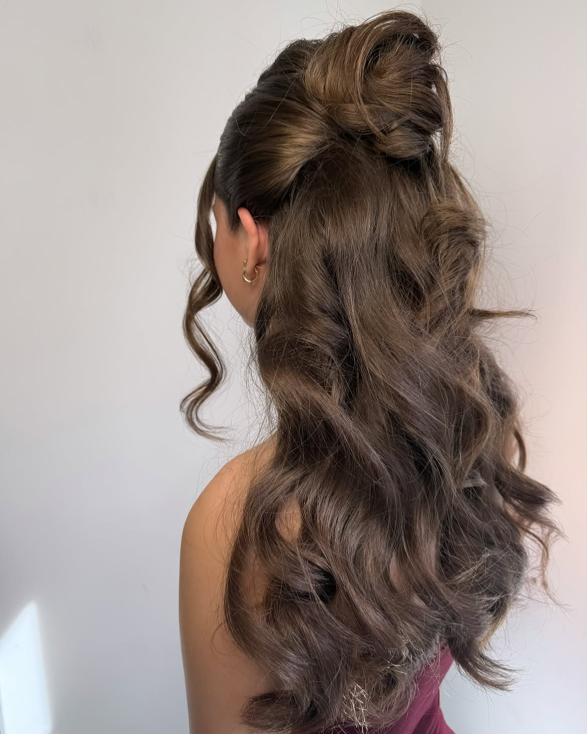 Elegant Half-Up Twisted Crown With Loose Waves