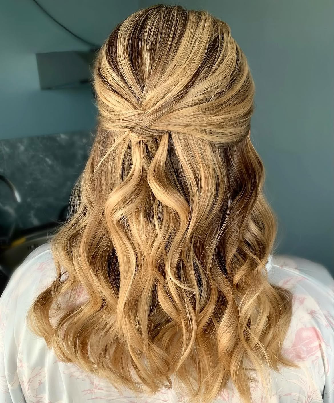 Elegant Twisted Half-Up With Loose Curls