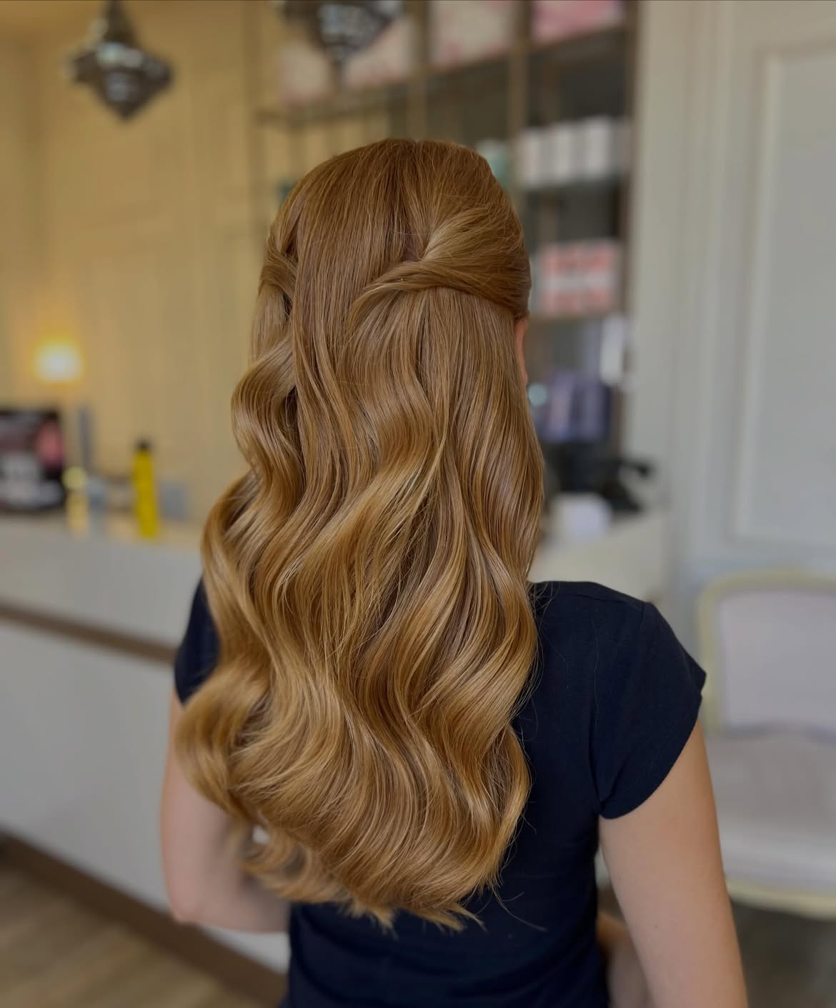 Elegant Twisted Half-Up With Loose Waves