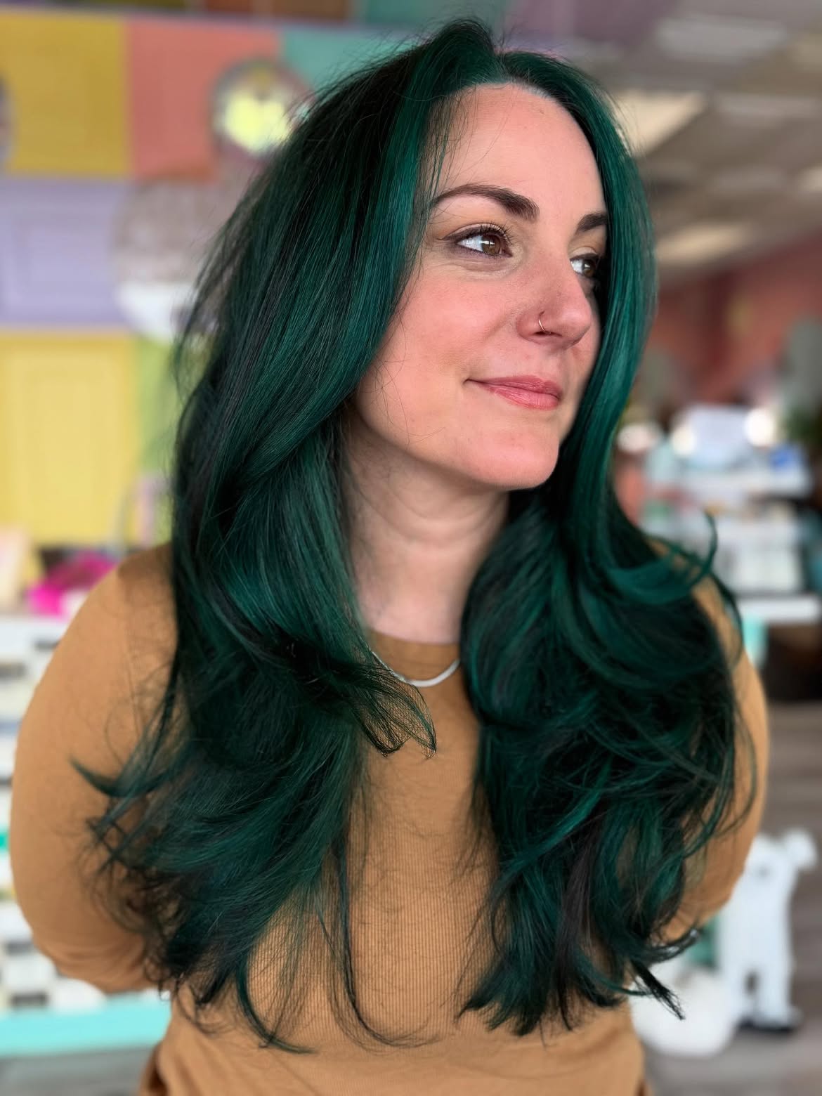 Emerald Green Layers For Added Volume