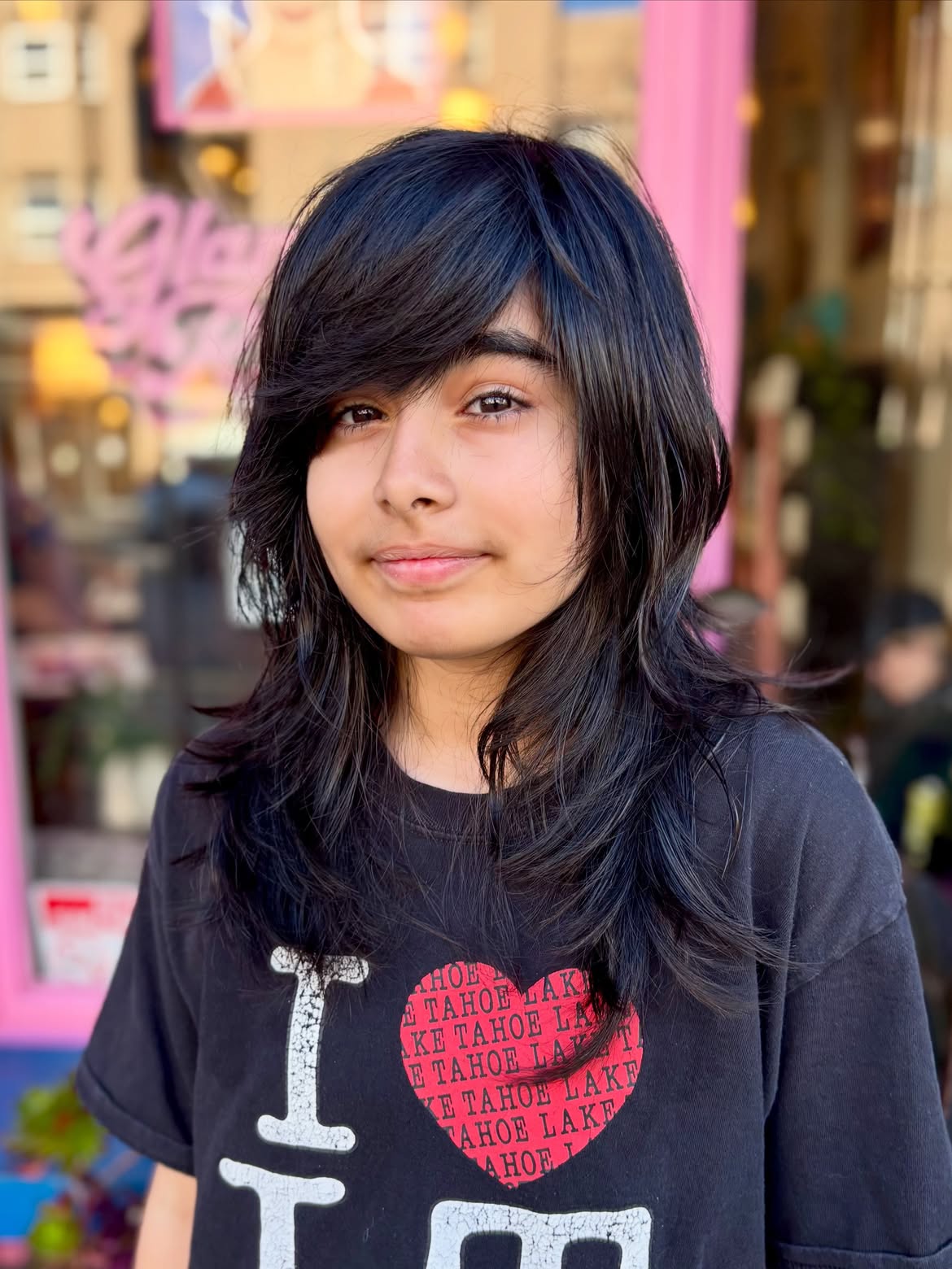 Emo Shag Haircut With Dramatic Side Swept Bangs