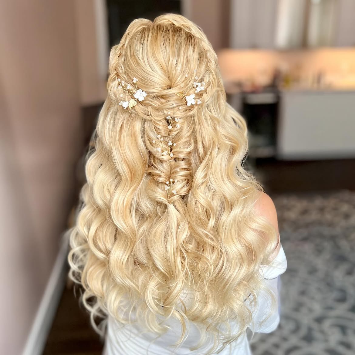 Enchanted Waterfall Braids With Pearl Accents