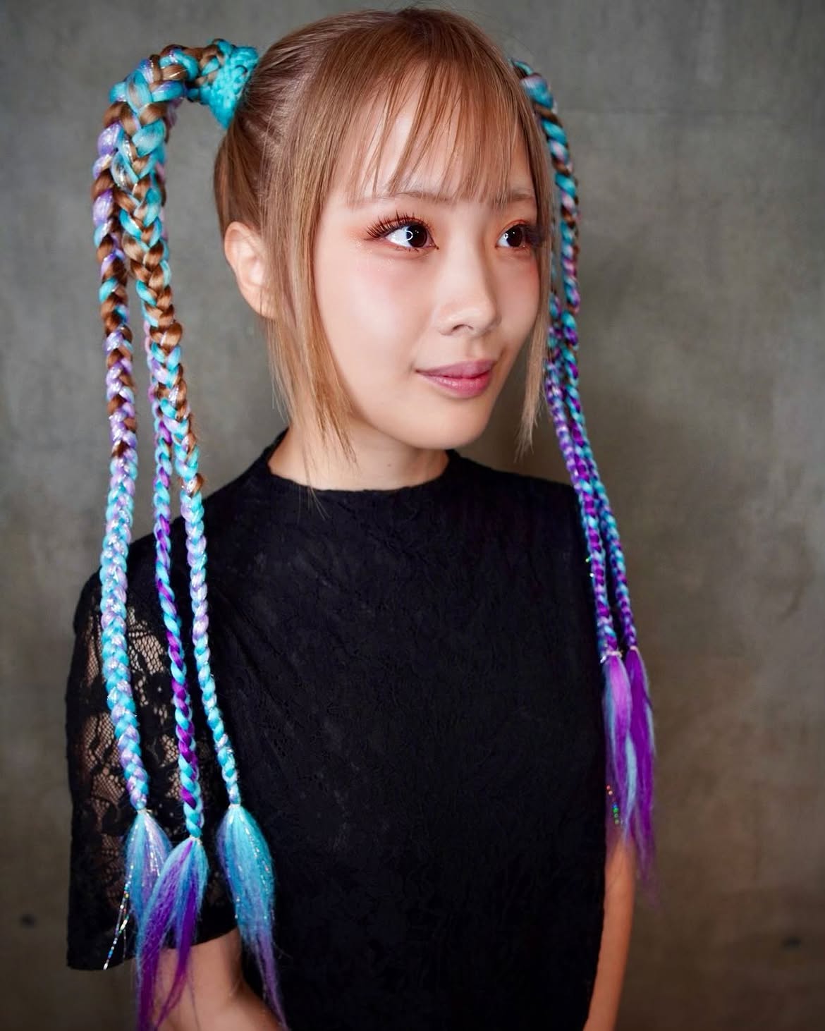 Fantasy Braids With Neon Streaks