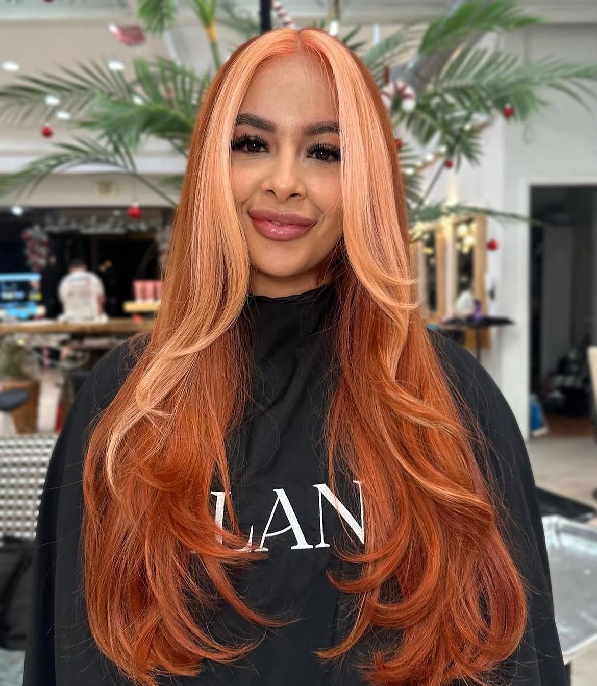 Fiery Copper Hair With Peach Money Piece