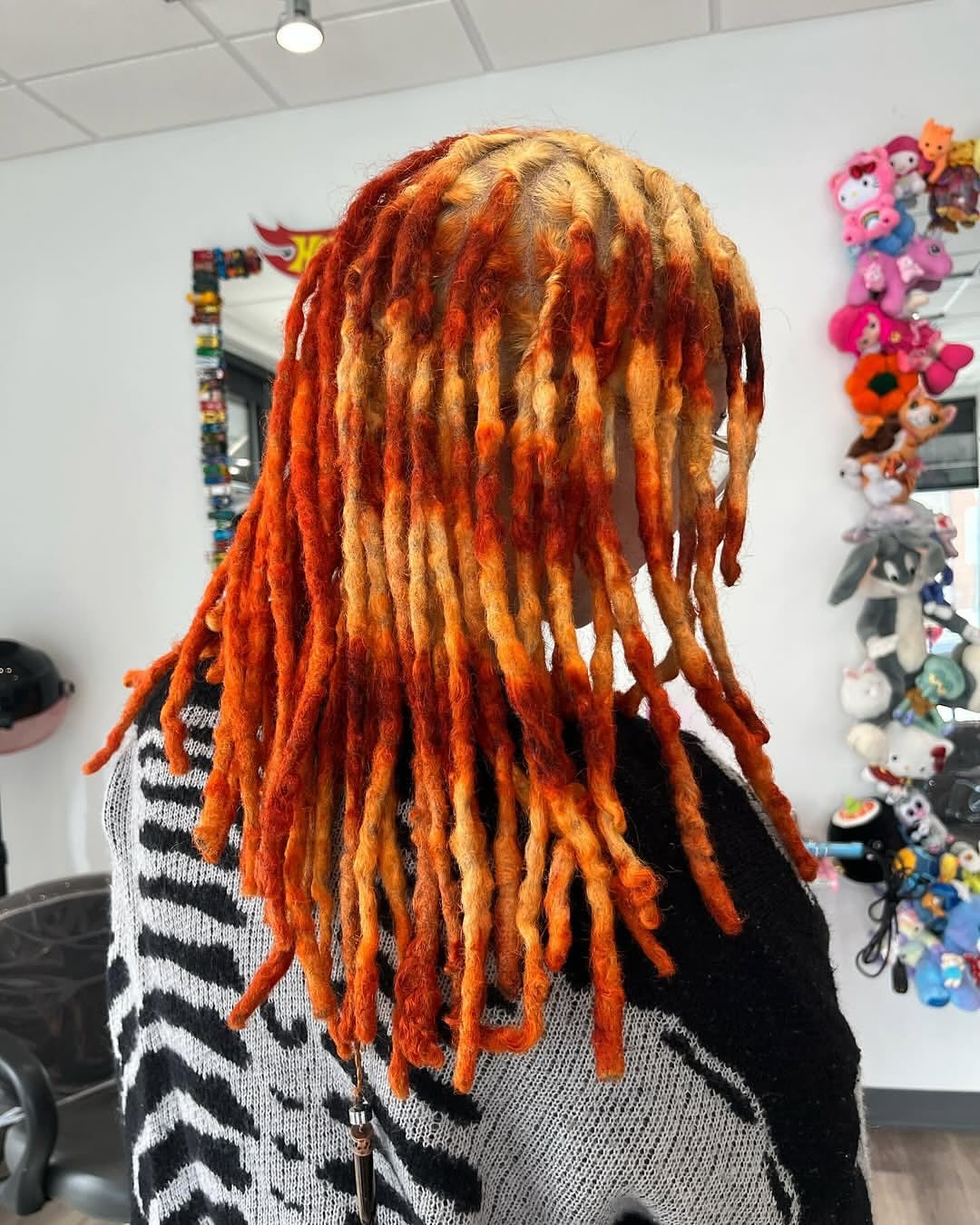 Fiery Ombre Dreadlocks With Blonde Roots